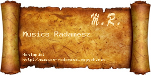 Musics Radamesz névjegykártya
